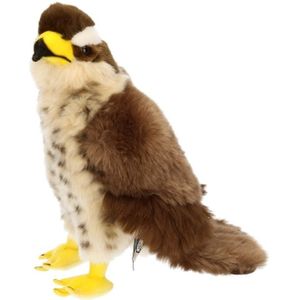 Pluche havik knuffel - bruin/wit - 23 cm - roofvogel