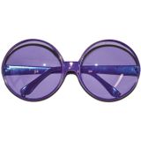 Toppers Paarse feestbril met ronde glazen