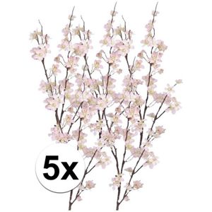 5x Stuks roze appelbloesem kunstbloem/tak met 57 bloemetjes 84 cm - Nepbloemen - Kunstbloemen