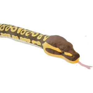 Pluche koningspython slangen knuffel 137 cm - slangen speelgoed artikelen - enge horror beesten