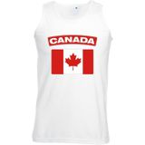Canada singlet shirt/ tanktop met Canadese vlag wit heren