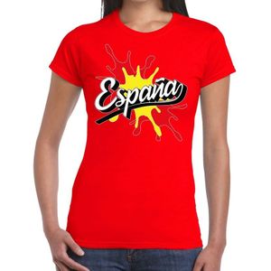Espana/Spanje landen t-shirt spetter rood voor dames - supporter/landen kleding Spanje