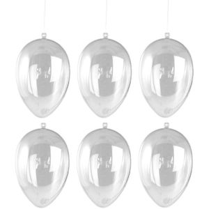 15x Paasversiering hangend ei van plastic 10 cm - DIY paasei versieren - Pasen decoratie - Hobbymateriaal/knutselmateriaal