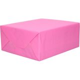 8x Rollen kraft inpakpapier pakket roze en blauw babyshower/geboorte/gender reveal 200 x 70 cm/cadeaupapier/verzendpapier