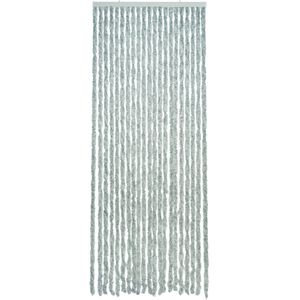 Lichtgrijs polyester stroken/kattenstaart vliegen/insecten deurgordijn 93 x 230 cm - Vliegengordijnen - Gemaakt van kunststof