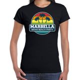Marbella zomer t-shirt / shirt Marbella bikini beach party voor dames - zwart - Marbella beach party outfit / vakantie kleding /  strandfeest shirt