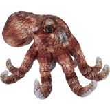 Pia Soft Toys Knuffeldier Inktvis/octopus - zachte pluche stof - premium kwaliteit knuffels - bruin - 30 cm - Inktvis/octopusen