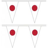 2x stuks japan landen punt vlaggetjes 5 meter - Japanse thema feestartikelen vlaggenlijnen versieringen