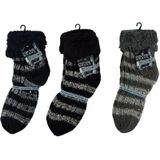 Jongens huissokken met streep zwart - antislip sokken/ slofsokken voor kinderen