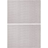 Rechthoekige placemats zilver 43 x 30 cm leder look  - Placemats/onderleggers - Tafeldecoratie