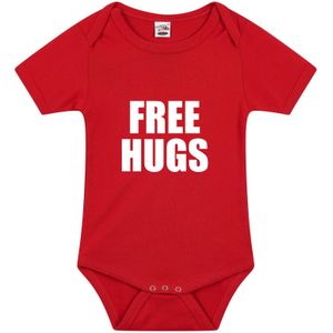 Free hugs tekst baby rompertje rood jongens en meisjes - Kraamcadeau - Babykleding