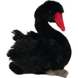 Pia Soft Toys Knuffeldier Zwaan - zachte pluche stof - zwart - premium kwaliteit knuffels - Vogels - 18 cm - Zwanen