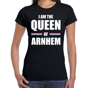 Koningsdag t-shirt I am the Queen of Arnhem - zwart - dames - Kingsday Arnhem outfit / kleding / shirt