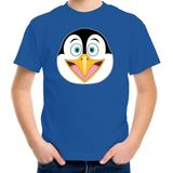 Cartoon pinguin t-shirt blauw voor jongens en meisjes - Kinderkleding / dieren t-shirts kinderen