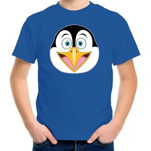 Cartoon pinguin t-shirt blauw voor jongens en meisjes - Kinderkleding / dieren t-shirts kinderen