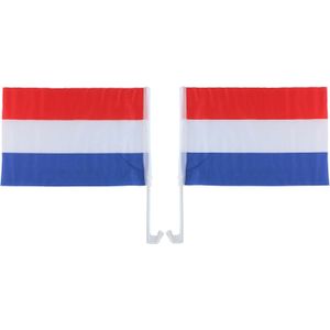 Nederland/Holland autovlaggen setje van 2 stuks 30 x 45 cm - Auto decoratie