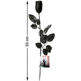 Halloween accessoires bloemen - zwarte rozen met blaadjes - 53 cm