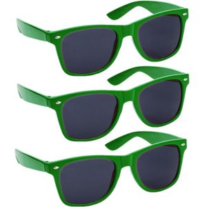 Hippe party - zonnebrillen - groen - 4 stuks - carnaval/verkleed