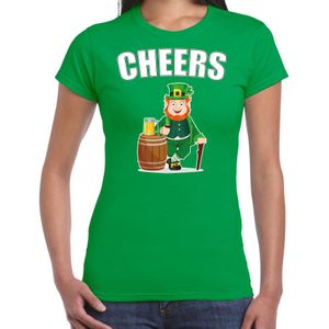 St. Patricks day t-shirt groen voor dames - Cheers - Ierse feest kleding / outfit / kostuum