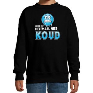 Funny emoticon sweater Helemaal niet KOUD zwart voor kids - Fun / cadeau trui