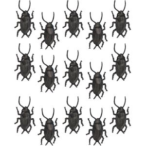 Amscan nep kakkerlakken/kevers 5 cm - 20x - zwart/bruin - Horror/griezel thema decoratie beestjes