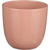 Kunstbloemen boeket roze - in pot oudroze - keramiek - H70 cm