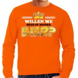Bellatio Decorations Koningsdag sweater heren - meer of minder bier - oranje - feestkleding