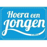 Hoera een jongen ansichtkaart/wenskaart geboren/kraamcadeau