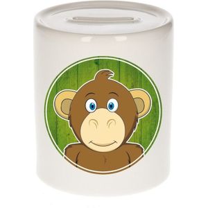 Vrolijke aap dieren spaarpot 9 cm - apen - spaarpotten voor kinderen