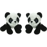 Set van 2x Stuks Pluche Knuffel Dieren Panda Beer van 25 cm - Speelgoed Knuffels - Cadeau
