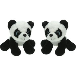 Set van 2x Stuks Pluche Knuffel Dieren Panda Beer van 25 cm - Speelgoed Knuffels - Cadeau