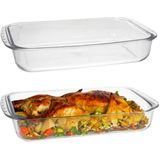 Marinex Ovenschaal van borosilicaat glas - 2x - rechthoek - 3.7 Liter - 36 x 22 x 7 cm - serveerschaal