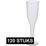 Champagne glazen van polystyreen 120 stuks - herbruikbaar - recycled plastic glazen