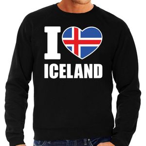I love Iceland supporter sweater / trui voor heren - zwart - IJsland landen truien - IJslandse fan kleding heren