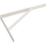 1x stuks plankdragers / wit gelakt staal met schoor 50 x 33 cm- plankendrager - planksteun / planksteunen / wandplankdragers