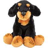 Pluche knuffel dieren Zwarte Tekkel hond 13 cm - Speelgoed knuffelbeesten - Honden soorten