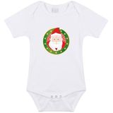 Kerst baby rompertje met kerstman wit jongens en meisjes - Kerstkleding baby