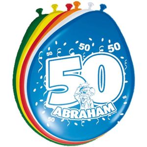 40x Ballonnen versiering 50 jaar Abraham thema feestartikelen 50 geworden