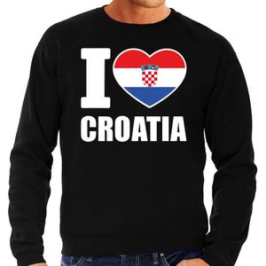 I love Croatia supporter sweater / trui voor heren - zwart - Kroatie landen truien - Kroatische fan kleding heren