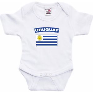 Uruguay baby rompertje met vlag wit jongens en meisjes - Kraamcadeau - Babykleding - Uruguay landen romper