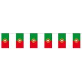 2x Papieren slinger Portugal 4 meter - Portugese vlag - Supporter feestartikelen - Landen decoratie/versiering