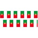 2x Papieren slinger Portugal 4 meter - Portugese vlag - Supporter feestartikelen - Landen decoratie/versiering