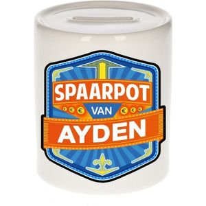 Kinder spaarpot voor Ayden - keramiek - naam spaarpotten