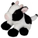 Knuffel koe zittend 15 cm - Boerderij kinderen knuffels Koeien