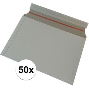 50x Witte kartonnen verzendenveloppen 38 x 26 cm - Enveloppen verzendmateriaal/verpakkingen