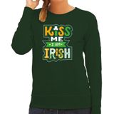 St. Patricks day sweater groen voor dames - Kiss me im Irish - Ierse feest kleding / trui/ outfit/ kostuum