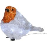 Kerstverlichting figuren voor buiten - Verlichte roodborstje LED 20 lampjes - 21 cm - Koel wit