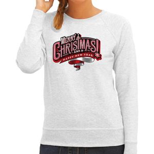 Merry Christmas Kerstsweater / kersttrui grijs voor dames - Kerstkleding / Christmas outfit