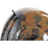Decoratie wereldbol/globe zwart op metalen voet/standaard 28 x 37 cm -  Landen/contintenten topografie