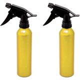 Concorde waterverstuiver - 2x - goud - aluminium - 300 ml - spray verkoeler